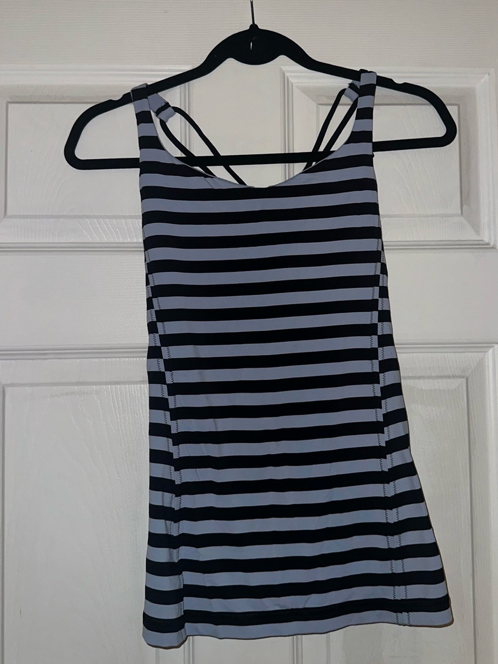 Lululemon Striped Black and Lavender Tank